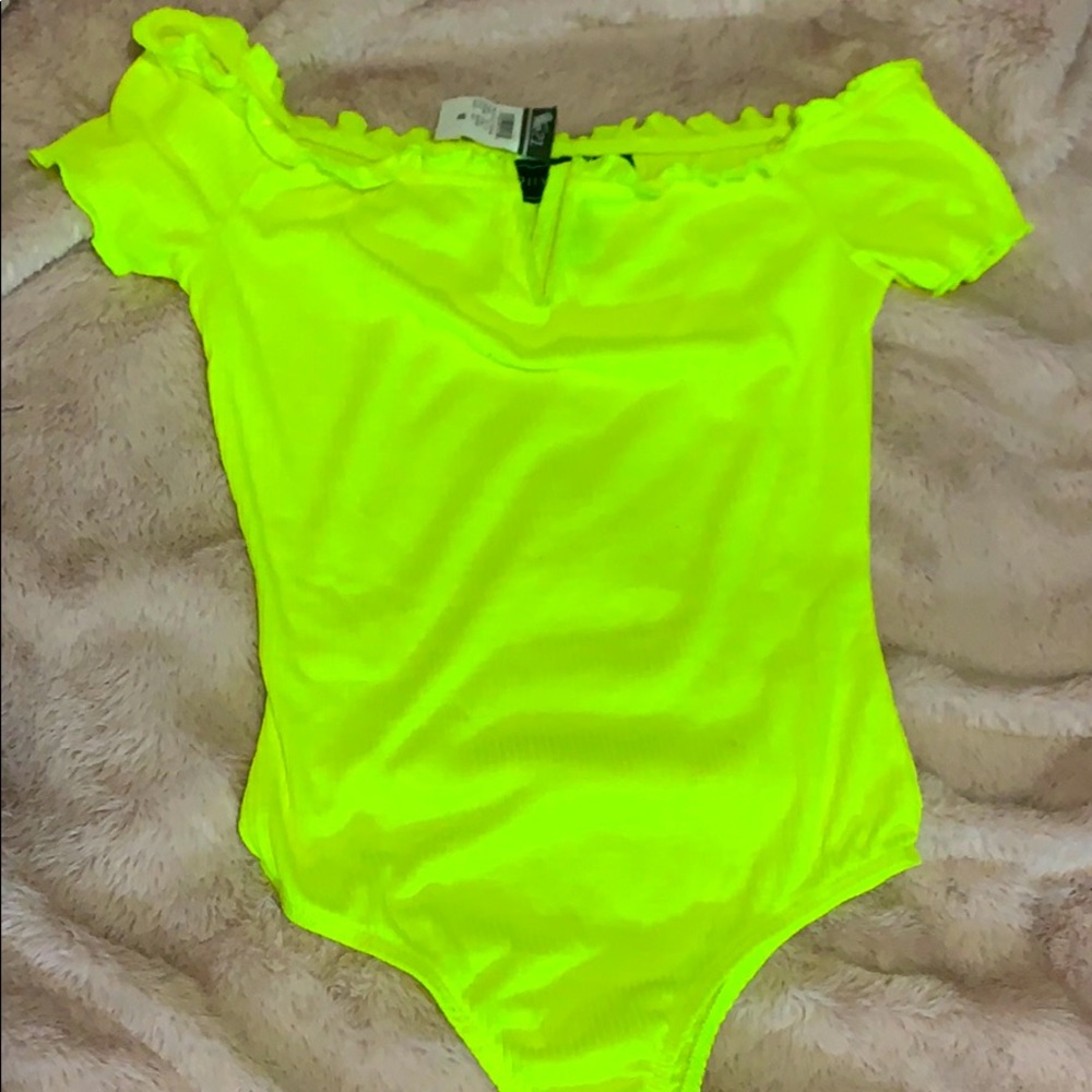 Neon yellow bodysuit